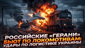 🚂Удары по украинской логистике: российские дроны уничтожают локомотивы