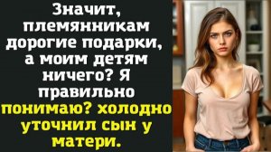Значит, племянникам — дорогие подарки, а моим детям — ничего Я правильно понимаю — холодно уточнил