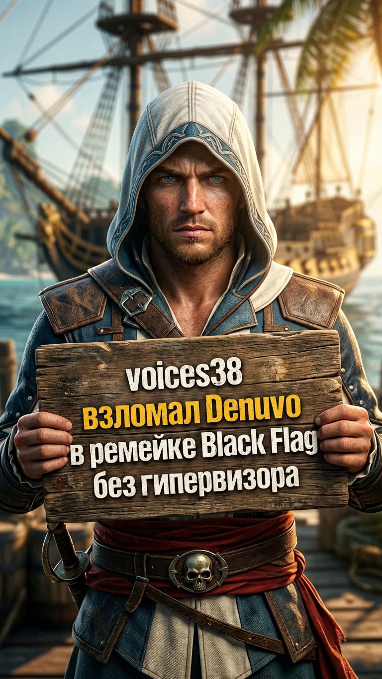 Voices38 взломал Denuvo в ремейке Assassin’s Creed Black Flag без применения гипервизора