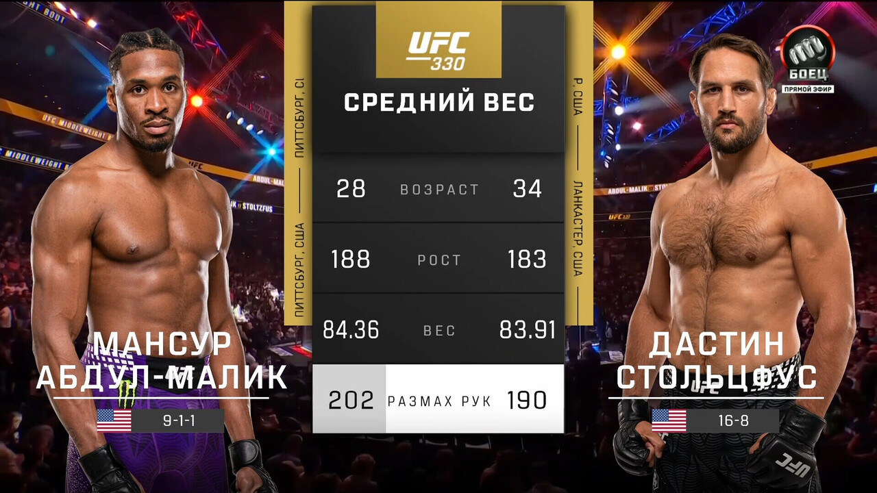 Мансур Абдул-Малик против Дастина Стольцфуса (видео). UFC 330