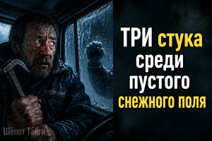 Три стука в кабину посреди снежного поля
