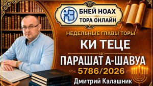 «Ки Теце» 5786/2026. Недельные главы Торы - Парашат а-шавуа | Дмитрий Калашник