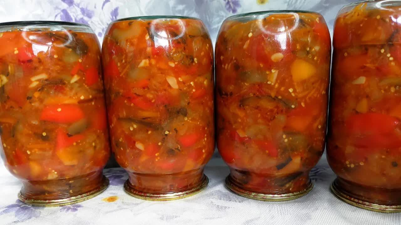 БАКЛАЖАНЫ на ЗИМУ — БЕЗ ЗАМОРОЧЕК!  Очень ВКУСНЫЙ САЛАТ из БАКЛАЖАНОВ