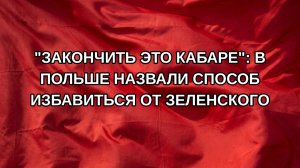 «Закончить это кабаре»: В Польше назвали способ избавиться от Зеленского