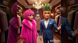 Рамбутане купили шубку ярко-розовую! Мультфильм😆