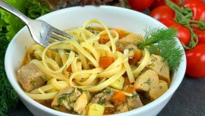 Очень вкусный обед! Лагман по Крымски — простой рецепт, который покоряет с первой ложки!