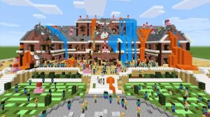 100 игроков строят мне дом