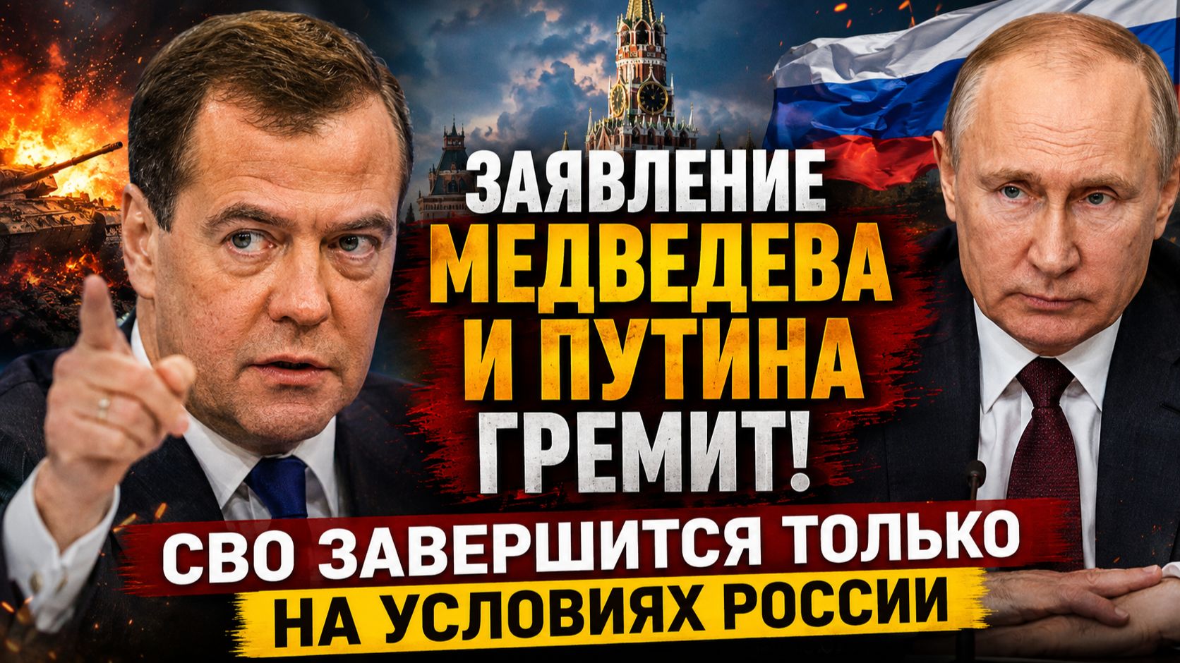 ЗАЯВЛЕНИЕ МЕДВЕДЕВА  И ПУТИНА ГРЕМИТ!  СВО завершится только на условиях России