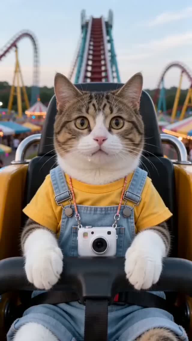 Котёнок в Парке #2 🎢 Американские горки, карусель и тонна мороженого!