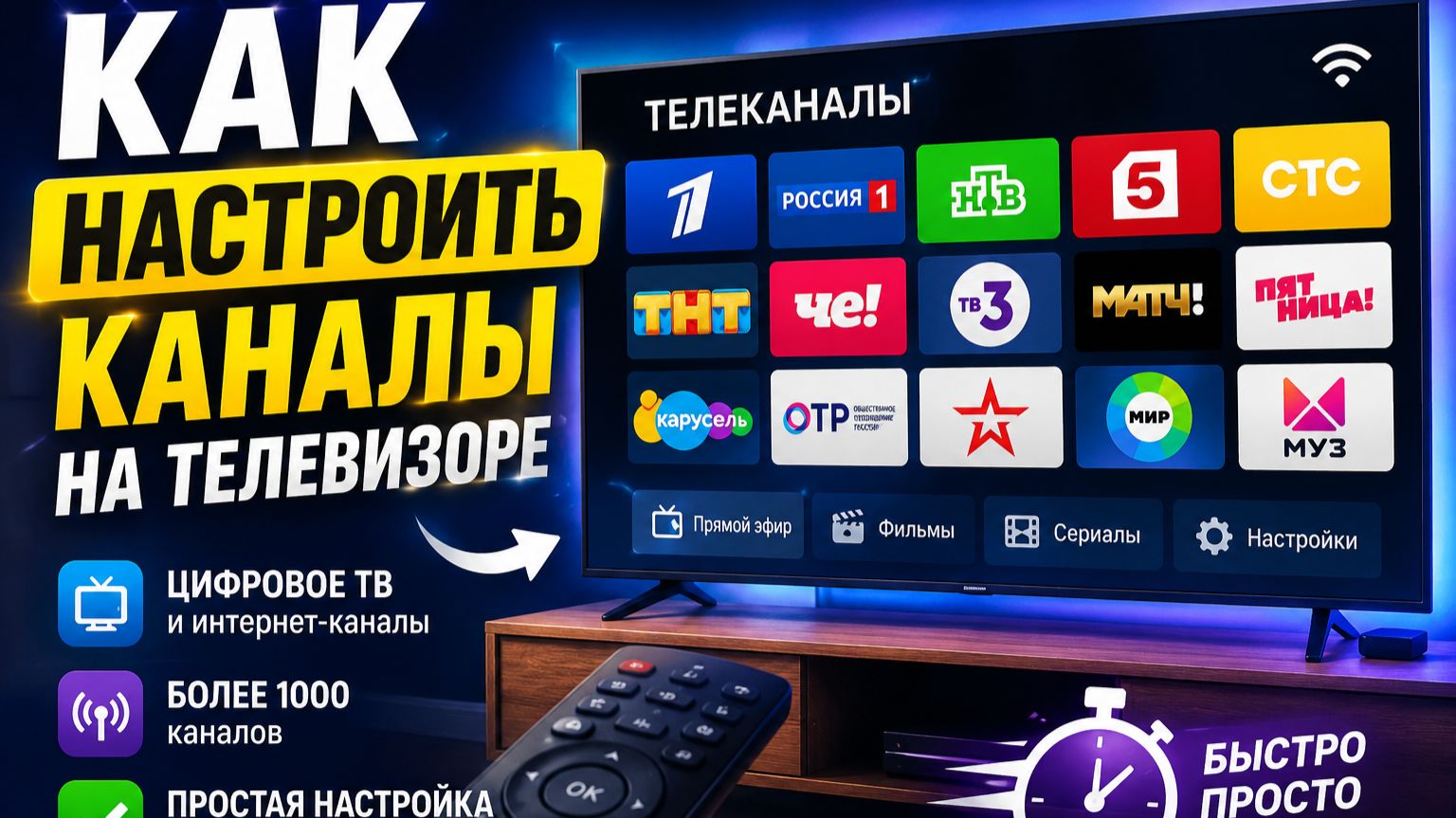 Настроить каналы на телевизоре Самсунг