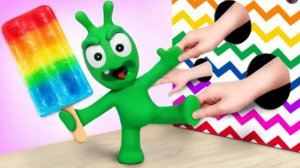 Пластилиновый зеленый инопланетянин мультфильм - Мультик для малышей