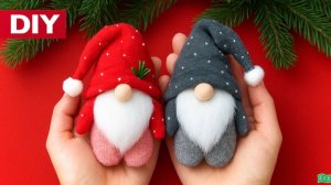 Выкройка не нужна! ✨ Сшейте милого новогоднего гнома из одной перчатки 🎄