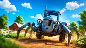 СИНИЙ ТРАКТОР-ПАУК 🕷️🚜 ОН УЖЕ НЕ ОСТАНОВИТСЯ! 😱 | Мультик для детей