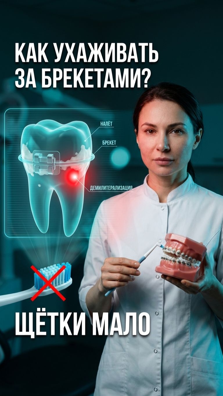 Как ухаживать за брекетами, чтобы не было кариеса 🦷