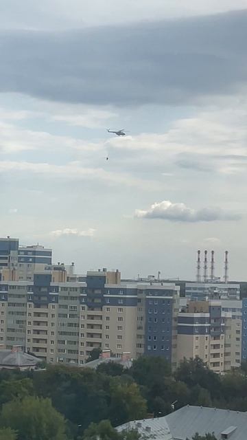Вертолет с ведром в Видном и запах гари
