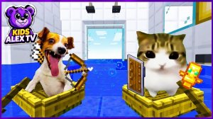 Котики и собачки против наводнения в Minecraft! 🐱🐶