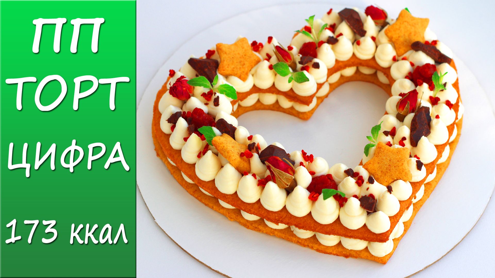 Вкусный и милый пп торт цифра! Низкокалорийный! Без сахара!