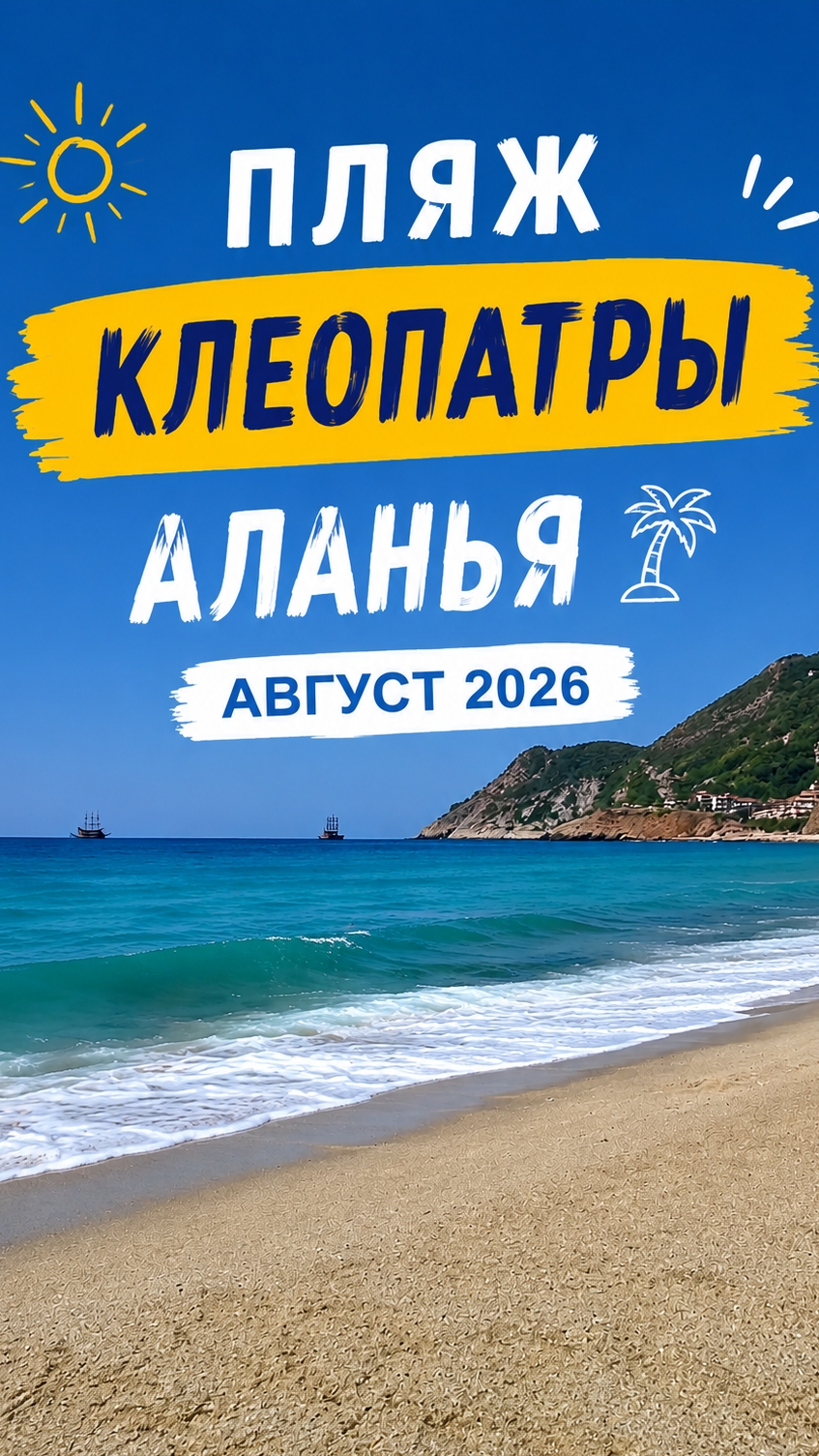 Пляж Клеопатра Аланья, август 2026