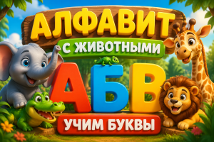 Алфавит с животными для детей: учим буквы
