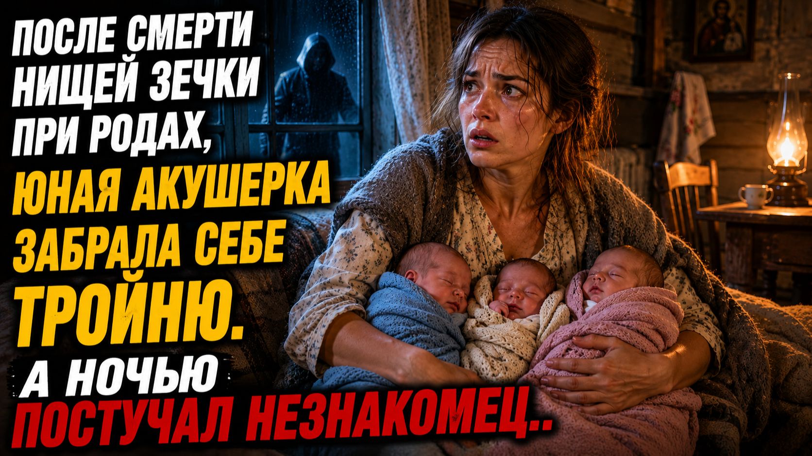 После СМ_РТИ нищей ЗЕЧКИ при РОДАХ, юная АКУШЕРКА забрала себе ТРОЙНЮ.  Аудиорассказ.