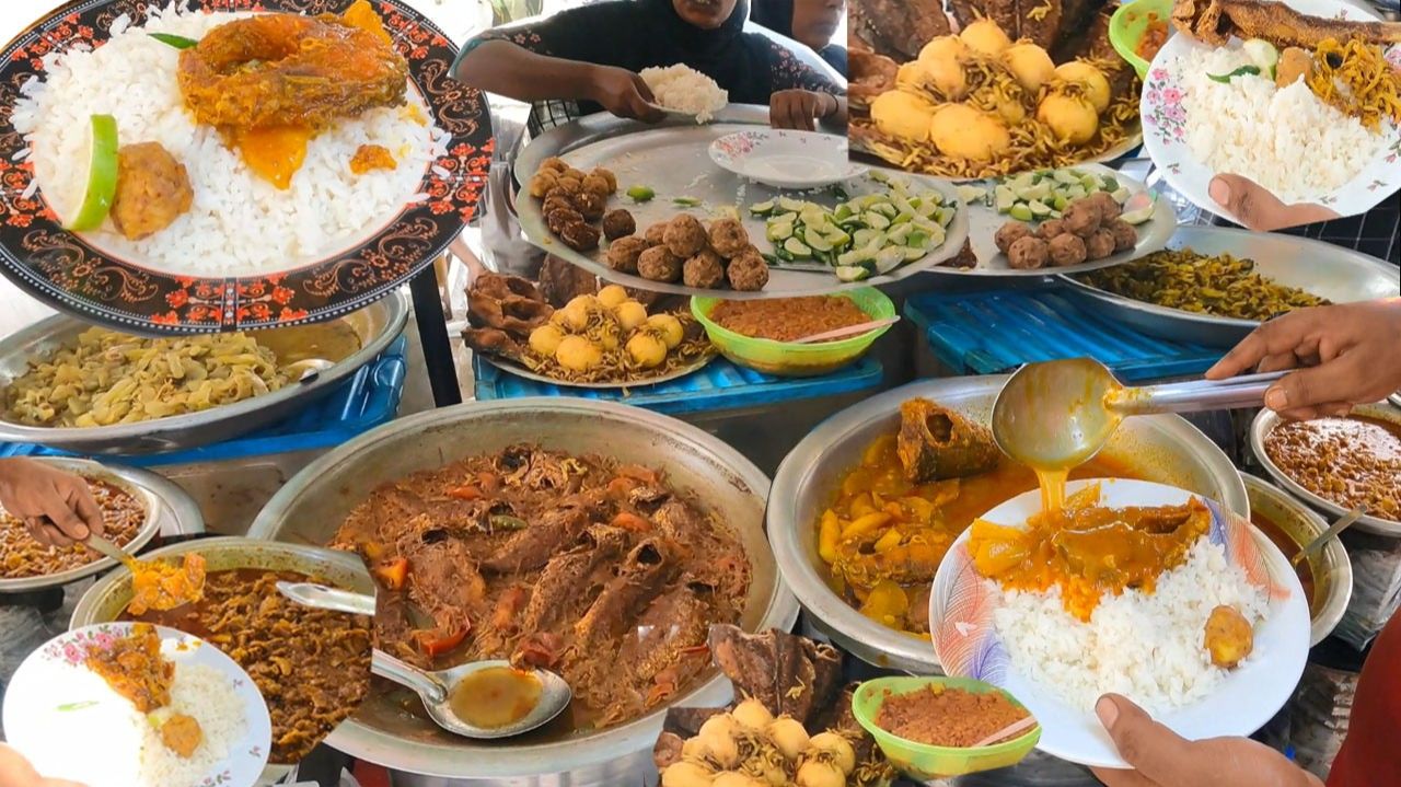 Невероятно — всего за 60 така - безлимитный рис, рыба, мясо, яйца (бхарта) и овощи (бхаджи)!