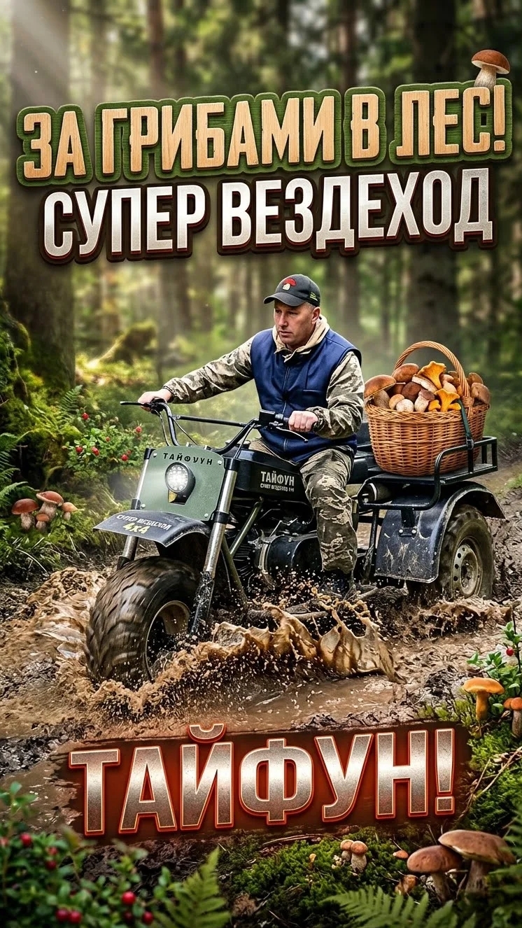 За грибами на Трицикле Тайфун мчим за грибами!🍄