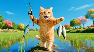 Кот идет на рыбалку!🐱🎣🐟