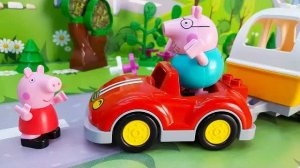 Игрушечный мультфильм Маша и Пеппа все серии подряд! Мультик для детей про игрушки и машин