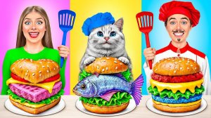 Кулинарный Челлендж_ Я против Бабушки с Котиком _ Потрясающие Кухонные Лайфхаки