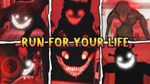 «Run For Your Life» в разных Backrooms-играх в Roblox