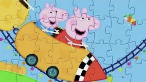 Свинка Пеппа и Джордж в луна парке-собираем пазл для детей Peppa pig and George in Luna Park-puzzles