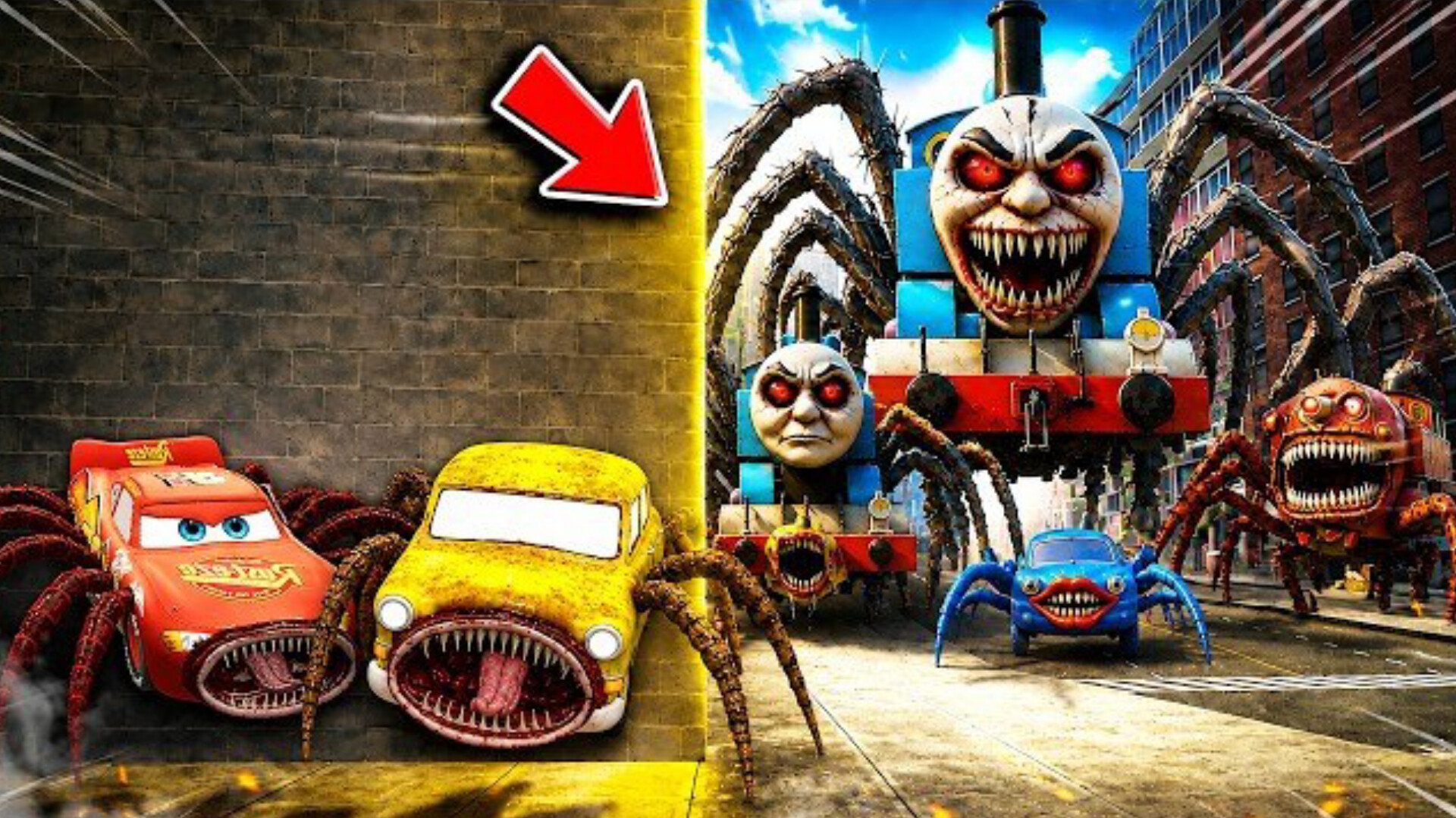 Вся команда Пожирателей машин и Злой Томас возвращается в Garry's Mod