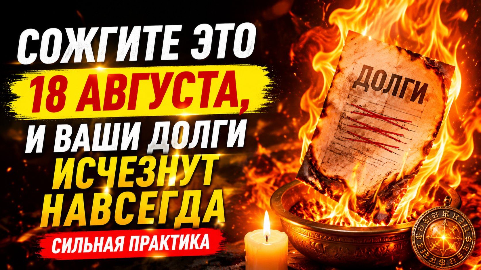 Сожгите это 18 августа. И ваши долги исчезнут навсегда.