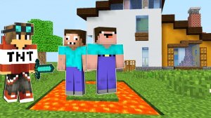 ГРИФЕР ПОЙМАЛ НУБА И ПРО В ЛОВУШКУ МАИНКРАФТ НУБИК В ГОРОДЕ И ТРОЛЛИНГ В MINECRAFT Дак Плей