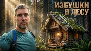 ОБЗОР ДВУХ НЕОБЫЧНЫХ ИЗБУШЕК в ЛЕСУ