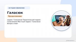 Происхождение и значение фамилии Галасюк: история и склонение фамилии в подробностях