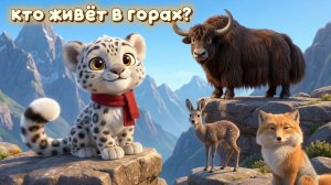 Животные гор для детей 1-6 лет | интересные факты | развивающий мультик — Барс Цап