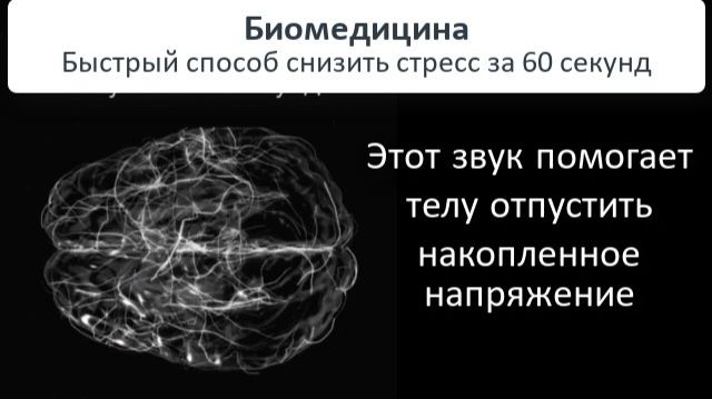 Как быстро снять стресс - этот биомедицинский звук за минуту успокаивает мозг и нормализует дыхание