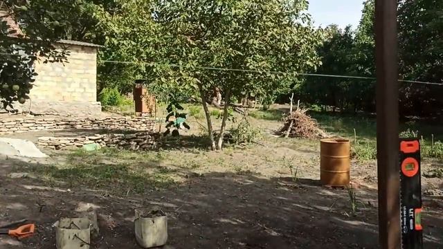 29-31 августа 2024г.Мой дом. Опять стенка.Столбы под калитку.