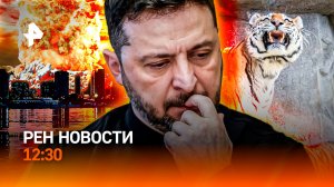 Картонный Майдан / Ядерный удар по Ирану / Амурский тигр «обокрал» фотографа / РЕН Новости 12:30