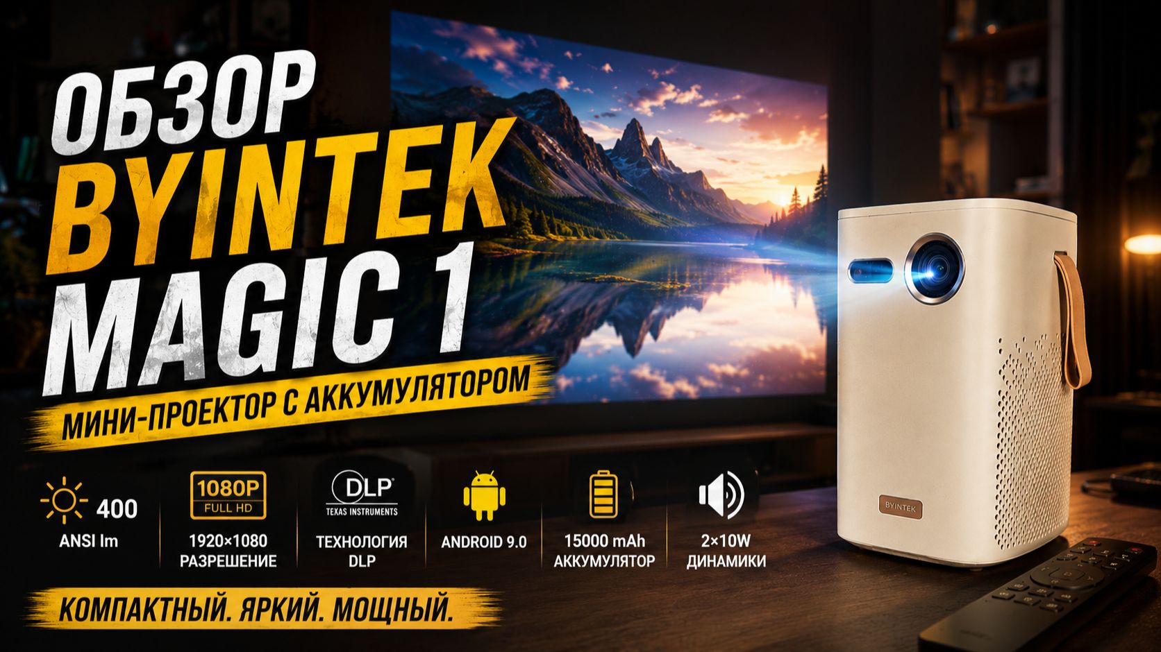 Проектор, которому НЕ НУЖНА РОЗЕТКА! BYINTEK Magic 1