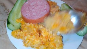 Кабачки с картошкой и яйцом