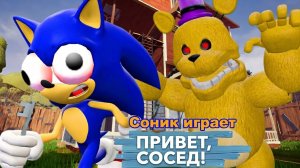Соник противостоит Фредберу в Hello Neighbor Act 2