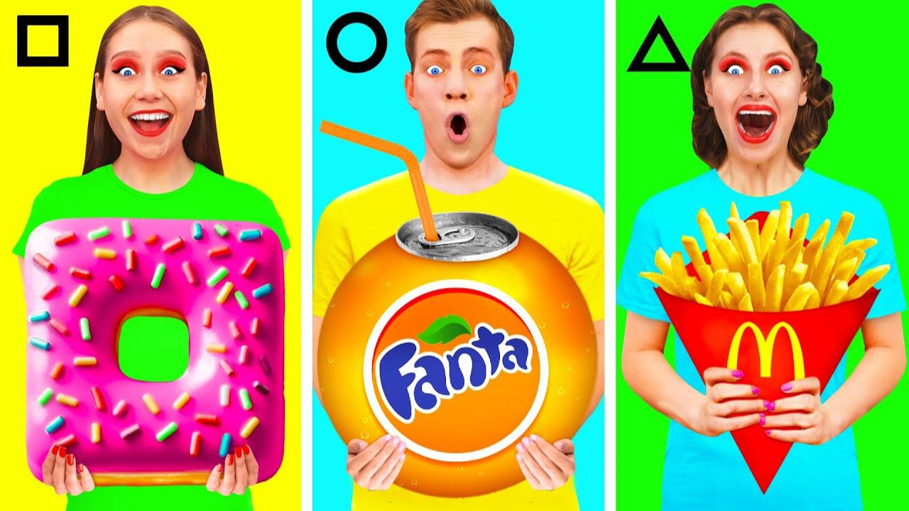 Геометрический Челлендж с Едой # Съедобная Битва с Fun Challenge