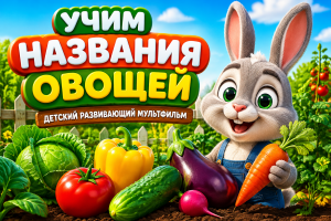 Учим названия овощей — развивающий мультфильм для детей