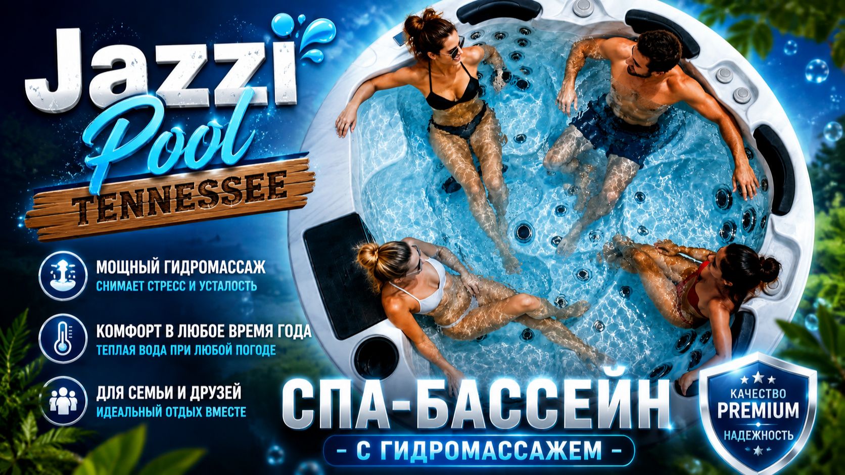 Круглый Гидромассажный Спа-Бассейн Jazzi Pool SKT 306A Tennessee