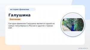 Фамилия Галушина: происхождение, значение и склонение