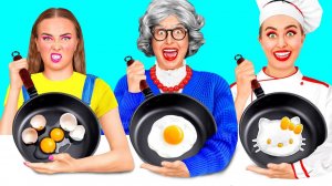 Кулинарный Челлендж# Я против Бабушки # Забавные Кухонные Лайфхаки от Fun Challenge
