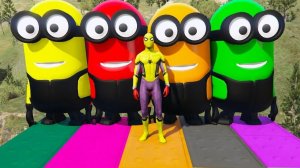 Мультик_ Человек-паук против Красного Миньона в GTA 5 — Эпичные падения и приколы #64