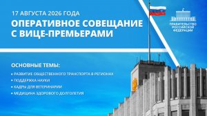 Оперативное совещание с вице-премьерами 17 августа 2026 года